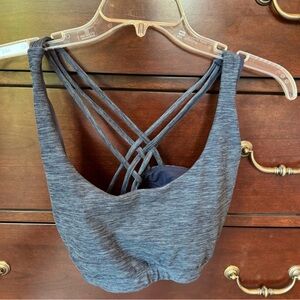 Women's Blue Strappy Sports Bra